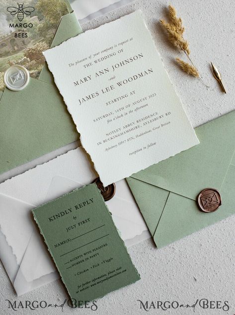 Are you dreaming of a vintage-inspired wedding with a touch of elegance and simplicity? Look no further than our Vintage Sage Green Wedding Invitations, the perfect choice for couples who appreciate the beauty of nature and understated sophistication. Our Elegant Greenery Wedding Invites feature delicate foliage and greenery motifs, creating a timeless design that exudes romance and charm. The subtle sage green hue adds a sense of tranquility and freshness, setting the tone for a serene and inti Sage Green Wedding Invitations, Exclusive Wedding Invitations, Romantic Wedding Stationery, Vintage Sage Green, Wedding Invitations Elegant, Wedding Invitations Uk, Stylish Wedding Invitation, Bespoke Wedding Invitations, Nature Inspired Wedding