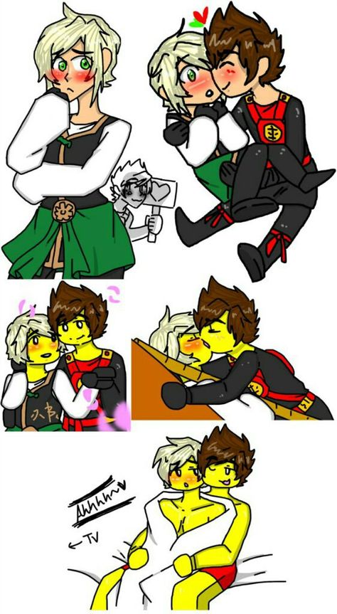 Lego Ninjago Fanart Lloyd X Kai, Greenflame Ninjago, Ninjago Spinjitzu, Lloyd X Kai, Kai X Lloyd, Ninjago Images, Ninjago Greenflame, Ninjago Anime, Ninjago Ships