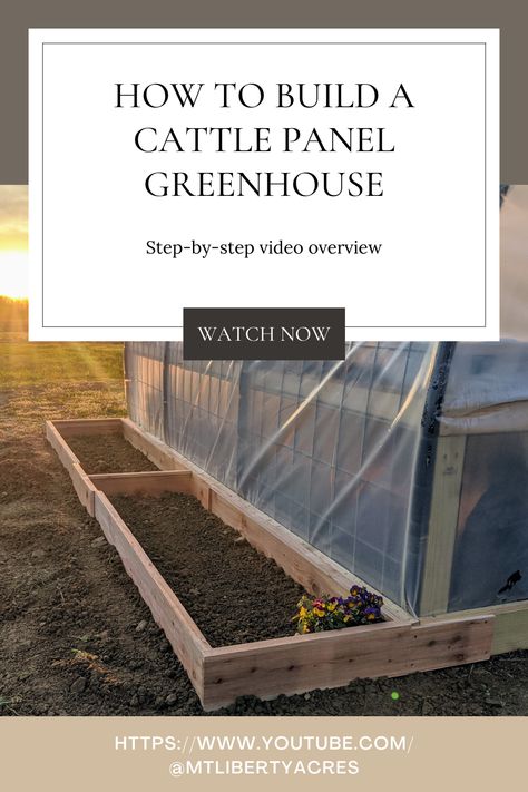 This video gives a high level overview of how to build a cattle panel greenhouse. Cow Panel Greenhouse, Cattle Panel Greenhouse Plans, Cattle Panel Greenhouse, Greenhouse Tables, Hoop House, Cattle Panels, Black Thumb, Sloped Backyard, Building A Raised Garden