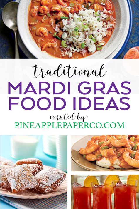 Mardi Gras Party Food Appetizers, Mardi Gras Food Ideas, Carnival Food Ideas, Mardi Gras Recipes Easy, Mardi Gras Dinner Party, Mardi Gras Party Food, Mardi Gras Dinner, Grad Dinner, Mardi Grad