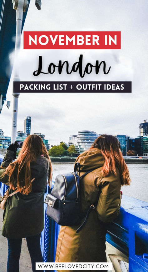 Heading to London in November? Pack for cool, rainy days with cozy layers like sweaters, a warm wool coat, and comfortable waterproof boots. Add scarves, gloves, and a stylish hat to stay warm. A compact umbrella is essential for those unpredictable showers! For a chic fall look, opt for jeans or trousers paired with ankle boots and a trench or wool coat. These outfit ideas will keep you comfortable while enjoying London's top sights, from iconic landmarks to seasonal activities. London Packing List November, What To Wear In London In November, London Sightseeing Outfit, What To Wear In November, Packing List For London, What To Pack For London, London Packing List, What To Wear In London, London In November