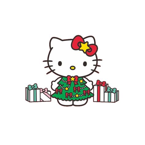 Crafts Hello Kitty, Hello Kitty Navidad, Christmas Reef, Hello Kitty Christmas Tree, Sanrio Christmas, Christmas Decoration For Kids, Christmas Hello Kitty, Kitty Crafts, Amazing Christmas Trees