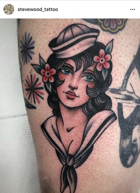 Traditional Tattoo Pin Up Girl, Traditional Tattoo Woman Face, Cheers Tattoo, Traditional Tattoo Pin Up, Traditional Tattoo Girls, Traditional Tattoo Woman, Face Tattoos For Women, Neo Tattoo, Traditional Tattoo Inspiration