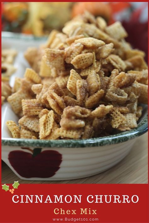 Welcome to the world of caramel cinnamon churro chex mix! This delicious snack is sure to satisfy your cravings for something sweet and crunchy. #Budget101 Cinnamon Chex Mix Recipes, Cinnamon Chex Mix, Wic Recipes, Cinnamon Chex, Check Mix, Candy Creations, Cinnamon Caramel, Cereal Snacks, Six Sisters Stuff