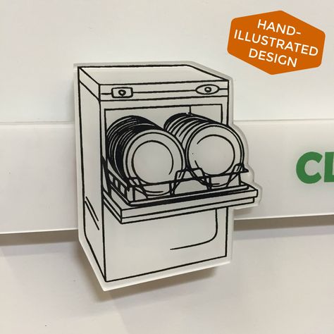 Clean Dirty Dishwasher Magnet Sign by Vermont Home #CookingAccessoriesIdeas Dishwasher Illustration, Washing Dishes Illustration, Office Kitchens, Dishwasher Sign, Clean Dirty Dishwasher Magnet, Dishwasher Magnet, Dish Washer, Cooking Accessories, Cleaning Dishes