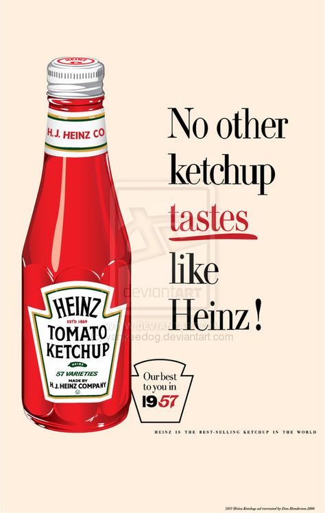 I love ketchup! I could eat it all day if I wanted to... Which is kinda gross actually. Vintage Food Ads, Heinz 57, Heinz Tomato Ketchup, Heinz Ketchup, Coffee Art Print, Vintage Advertising Posters, Tomato Ketchup, Vintage Food, Food Ads