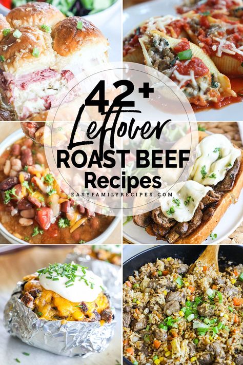 More than 42 ways to use up your leftover roast beef. These recipes bring your leftovers back to life and the whole family will enjoy them! These are simple, family friendly recipes that are delicious! Using Leftover Roast Beef, Roast Beef Tacos, Easy Roast Beef Recipe, Leftover Roast Beef Recipes, Leftover Pot Roast, Leftover Roast Beef, Sliced Roast Beef, Leftover Beef, Easy Family Recipes