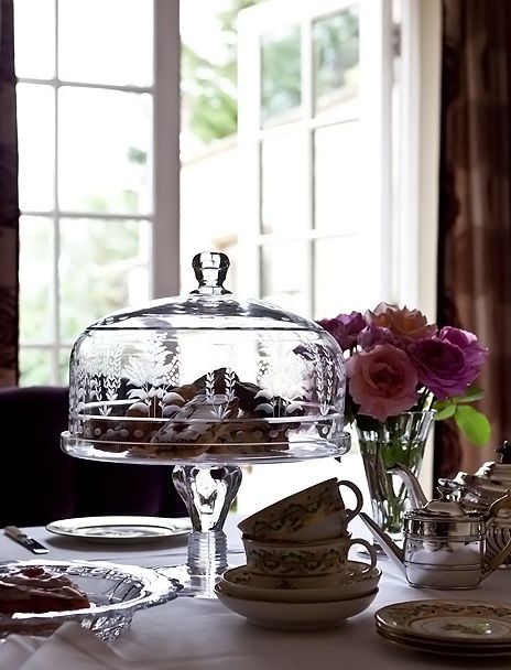 Crystal Glass | Cut Crystal | William Yeoward Pretty Cake Stands, Christmas Ice Cream, William Yeoward Crystal, Bread Baskets, Glass Dome Cloche, William Yeoward, Country Ideas, Cake Stand With Dome, Beautiful Cake Stands