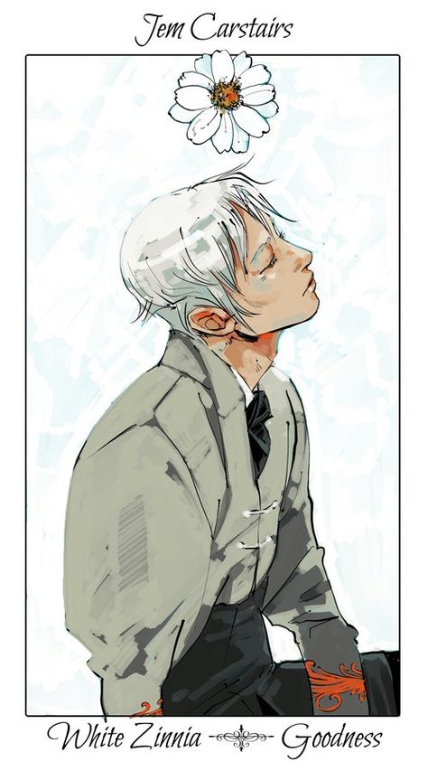 Jem Carstairs, as part of "Flower Cards" project by Cassandra Jean Emma Carstairs, Jem Carstairs, Cassandra Jean, Shadowhunters Series, Clockwork Princess, Clockwork Angel, Cassandra Clare Books, Infernal Devices, The Dark Artifices