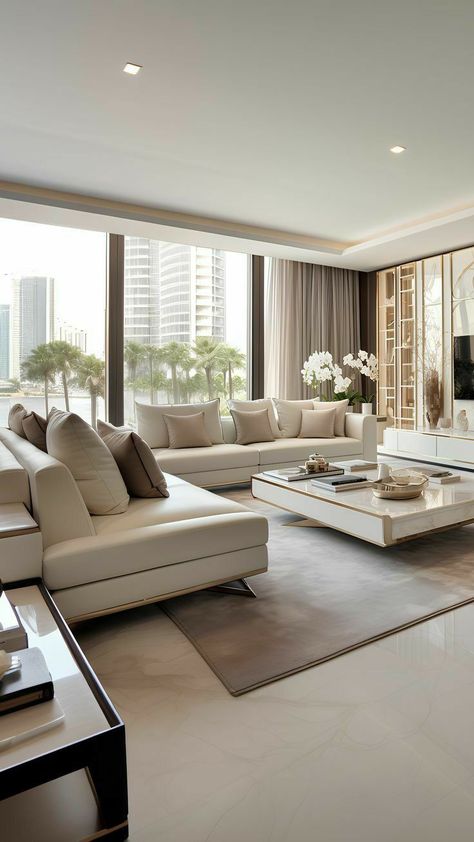 Modern Sofa Sets For Living Room, Duplex Living Room Interior Design, Living Room Designs Modern Luxury, Tattoo Modern, Elegant Living Room Decor, Dream Interior, Beige Living Rooms, Hall Interior, Classic Living Room