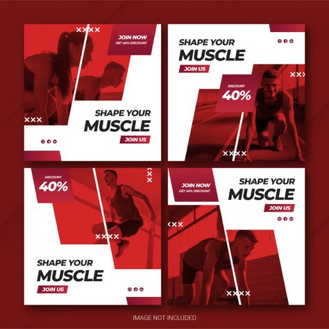 Instagram post bundle athlete sports tem... | Premium Psd #Freepik #psd Athletic Social Media Design, Sports Template, Food Web Design, Sports Design Ideas, Instagram Feed Planner, Sports Templates, About Instagram, Marketing Graphics, Sports Marketing