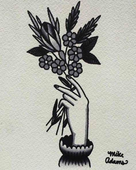 One from the new book. Available soon! Hand Holding Flower, Dynamic Tattoo, Hands Holding Flowers, Lavender Tattoo, Traditional Tattoo Sleeve, Gothic Tattoo, Traditional Tattoo Art, Tattoo Project, Diy Tattoo