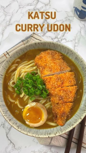 Chicken Katsu Ramen, Katsu Ramen, Crispy Chicken Katsu, Chicken Katsu Recipes, Katsu Recipes, Udon Recipe, Curry Udon, Ramen Egg, Chicken Katsu Curry