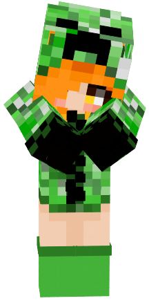 Cute Creeper Girl Cupa | Nova Skin Minecraft Skins Creeper, Oak Logs, Nova Skin, Nova Skin Gallery, Horse Armor, Oak Planks, Blue Dye, Minecraft Art, Pumpkin Faces