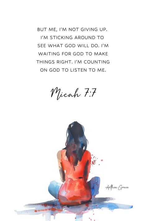 Bible Verse For Her Woman, Bible Verses On Healing, Bible Verse Women Strength, Bible Verses About Beauty Woman, Strenght Verses Bible Women, Micah 7 7, Scriptures For Pregnant Women, Watercolor Bible, Wait On The Lord