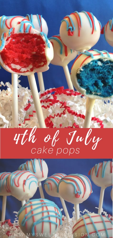 Fourth Of July Cake Pops, Patriotic Cake Pops, Dessert For A Party, Fourth Of July Cake, Giant Marshmallows, 4th July Food, Fourth Of July Cakes, 4th Of July Dessert, Monday Funday