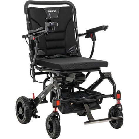 Jazzy Carbon folds down in just a few quick motions, which makes it easier to transport in cars, planes and trains. But don’t let portability fool you. Jazzy Carbon has tall, terrain-dominating wheels and a front-end suspension system, plus a comfy seat cushion to sustain you through everything your busy day throws at you. Pride Mobility, Power Chair, Powered Wheelchair, Seat Storage, Electric Wheelchair, Mobility Scooter, Electric Scooter, Wheelchair, Scooters