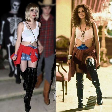 Gi ♡ on Instagram: "Back in 2012, Emma Roberts dressed up as her aunt’s Julia Roberts character, Vivian from ‘Pretty Woman’ 💋" Julia Roberts Pretty Woman, Pretty Woman Costume, Julia Roberts, Emma Roberts, Women's Costumes, Pretty Woman, Halloween Costumes, Wonder Woman, Dress Up