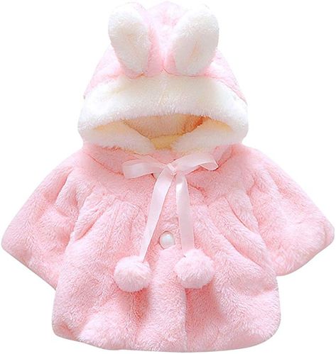 CHIC-CHIC Newborn Infant Baby Girl Faux Fur Warm Winter Hooded Cape Cloak Hoodie Coat (0-6 months, Pink): Amazon.co.uk: Clothing Cloak Jacket, Bow Coat, Baby Mode, Girls Flannel, Girls Fur, Plush Coat, Hooded Winter Coat, Warm Clothes