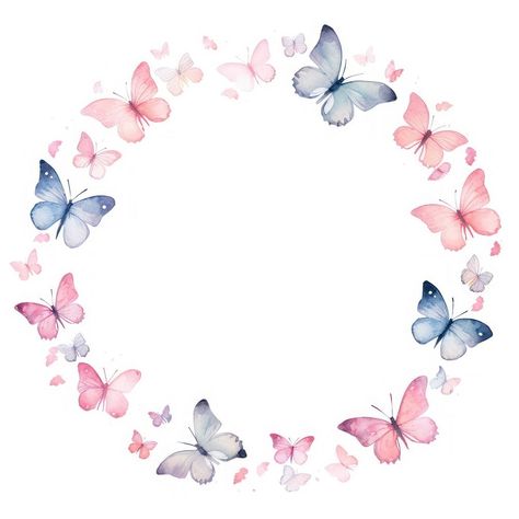 Butterfly circle border pattern petal white background. | premium image by rawpixel.com / Jigsaw Image Of Butterfly, Butterfly Circle, Circle Border, Frame Circle, Circle Borders, Butterflies Wreath, Butterfly Background, Little Butterfly, Floral Border Design