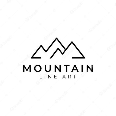 Premium Vector | Simple modern outline mountain adventure logo design Nature Fonts, Logo Fotografia, Resort Logo Design, Logo Montagne, Adventure Logo Design, Nature Font, Peak Logo, Nature Resort, Geometric Logo Design