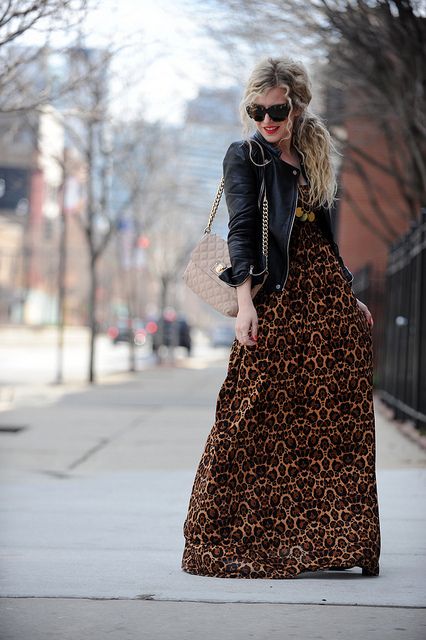 i mean {andrea} Maxi Dress Outfit Fall, Leather Jacket Dress, Maxi Dress Outfit, Maxi Dresses Fall, Maxi Skirt Dress, Elegante Casual, Leopard Print Dress, Style Maxi Dress, Dress Outfit