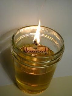 40 Unexpected Uses for Olive Oil in Your Home Emergency Candles, Beer Candle, Cork Projects, Emergency Preparation, Single Candle, Diy Oils, Cotton Balls, Emergency Prepping, Emergency Room