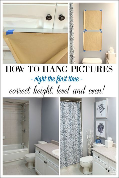 Pictures and art add beauty to any room - even the bathroom! See how I chose the PERFECT artwork to go with our bathroom paint color undertones! Plus the simple DIY trick I use to hang pictures perfectly straight, even and at the correct height EVERY TIME Color Undertones, Bathroom Paint Color, Diy Blanket Ladder, Hang Pictures, Bathroom Artwork, Bathroom Paint, Bathroom Images, Bathroom Paint Colors, Patterns Ideas