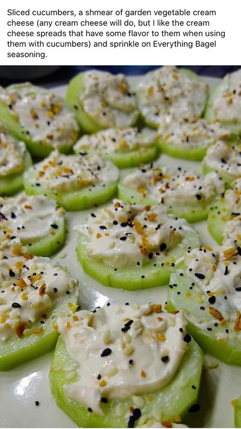 Lake Food Ideas Summer, Food Ideas Summer, Lake Food Ideas, Cucumber Recipes, Boat Food, Lake Food, Bariatric Recipes, Snacks Für Party, Everything Bagel