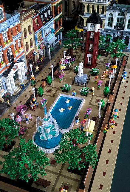 Lego City Central Park | morecitybricks | Flickr Lego City Ideas, Lego City Display, Brick Vault, Lego Village, City Ideas, Lego Town, Big Lego, City Parks, Construction Lego