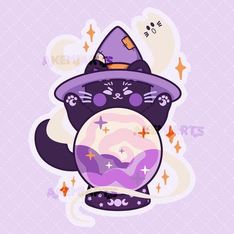 Witch Kitty 💜 • What will she see in the crystal ball?👀💜 • • • #digitalart #digitalartist #kawaiiart #cuteart #cozy #halloween #halloweenart #witch #witchycat #witchart #blackcatart #blackcat #witchkitty #crystalball W.i.t.c.h Art, Cozy Halloween, Black Cat Art, Kawaii Art, Halloween Art, Crystal Ball, Digital Artist, Cute Art, Black Cat