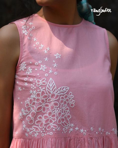 Perfect for warm days ahead, our Nargis collection is designed to keep you comfortable and stylish all summer long. Crafted in breathable cotton, the airy fabric and the soft pastel hues make it an ideal choice for those sunny days. The intricate crewel embroidery adds a delicate touch to this light and breezy collection making it an absolute must-have for your summer wardrobe. Pick your favourite and style with Nargis by Rangsutra this summer. Shop now on www.rangsutra.com. Link in bio. ... Kurta Ideas, Dupatta Designs Ideas, Dupatta Designs, Embroidery Kurta, Wallpaper Boho, Kurti Embroidery, Embroidery On Kurtis, Kurti Embroidery Design, Fashion Top Outfits