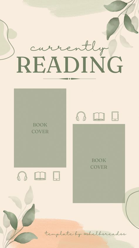 Currently Reading Template Instagram, Meet The Bookstagrammer Template, May Reads Template, Finished Reading Template, Reading Template Instagram, Book Review Template Instagram, Green Floral Aesthetic, Reading Update Template, Current Read Template