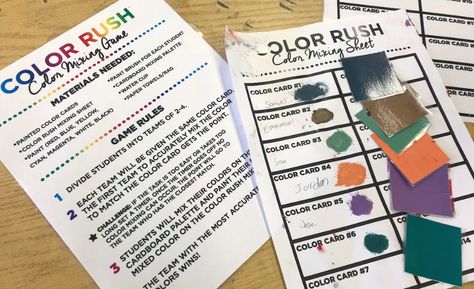 The Best Color Mixing Game to Play With Your Students - The Art of Education University What Is Creativity, Student Games, Divergent Thinking, Game To Play, Art Games, Match Game, Color Rush, Drawing Activities, Middle Schoolers