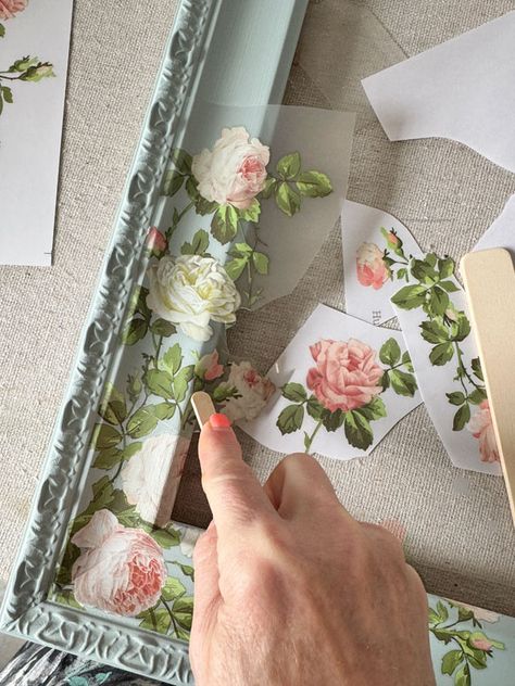 Salon de Diane Maxi transfer Shabby Chic Diy Crafts, Decoupage Decor, Picture Frame Crafts, Mod Podge Crafts, Decoupage Diy, Decoupage Furniture, Shabby Chic Diy, Diy Picture, Diy Crafts For Home Decor