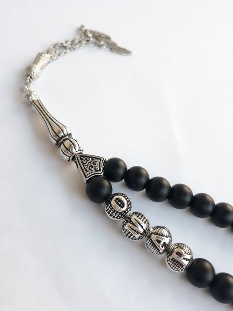 Thanks for the kind words! ★★★★★ "Love it! Great quality!" fawzi786 https://etsy.me/39TFOxO #etsy #black #customtasbih #customprayerbeads #tasbihwithinitials #personalizedtasbih #nametasbih #masbahatasbih #islamicgift #agatetasbih Rosary Islamic, Islam Prayer, Beads Rosary, Custom Rosary, Rosary Gift, Prayer Bracelet, Muslim Prayer, Jacket Pattern Sewing, Metal Letters