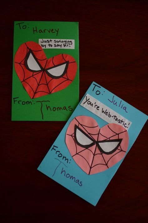 Easy DIY Spiderman Valentines | living on grace Boys Valentine Card Ideas, Homemade Spider-man Valentines, Diy Spider Man Valentines Cards, Home Made Valentine Cards For School, Superhero Valentines Cards, Easy Homemade Valentines For Kids, Spiderman Valentine Ideas, Spider Man Valentines Cards, Spider Man Crafts For Kids