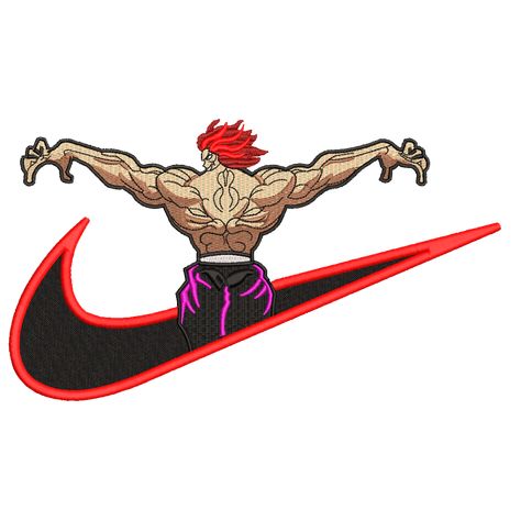 Nike Anime Logo, T Shirt Printing Ideas, Shirt Printing Ideas, Nike Drawing, Nike Anime, Logos Nike, Yujiro Hanma, Nike Logos, Anime Logo