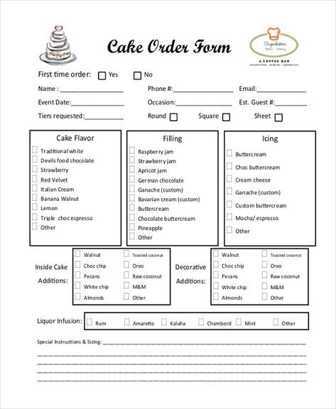 sample cake order form Cake Order Form Template, Cake Business Plan, Cake Pricing Chart, Wedding Cake Order Form, Cake Order Form, Cake Order Forms, Order Form Template Free, Inside Cake, Order Form Template