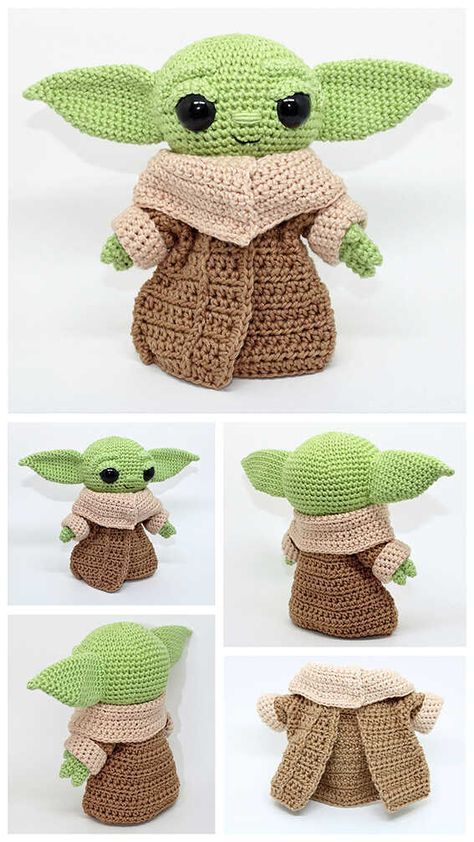 Crochet Baby Yoda Amigurumi PDF Free Pattern Crochet Baby Yoda, Baby Yoda Amigurumi, Yoda Crochet, Star Wars Crochet, Crochet Toys Free, Crochet Baby Toys, Mini Crochet, Crochet Animals Free Patterns, Crochet Design Pattern