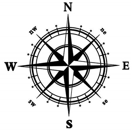 North South East or West Compas Tattoo, Mandala Compass, West Map, Compass Drawing, North South East West, 3d Wall Stickers, Girl Decals, Cheap Wall Stickers, Old School Tattoo Designs