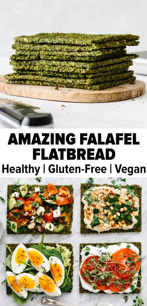 Falafel Flatbread, Healthy Flatbread, Resep Vegan, Vegan Falafel, Vegan Flatbread, Spring Meals, Mediterranean Flavors, Flatbread Recipe, Falafel Recipe