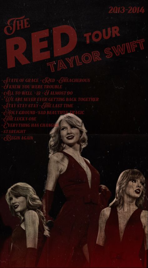 Red Tour Poster, Taylor Swift Red Poster, Therapist Aesthetic, Celebrity Posters, Taylor Swift Red Tour, Red Tv, Music Prints, Red Era, Loving Him Was Red