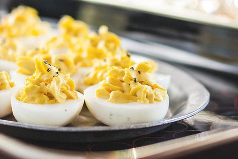 Truffle Butter Recipe, Truffle Oil Recipes, Devil Eggs, Beth Kirby, Truffle Recipes, Devilled Eggs Recipe Best, Best Deviled Eggs, Deviled Eggs Easy, Bacon Deviled Eggs