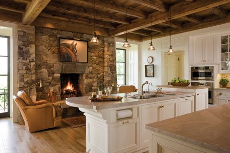 Hearth In Kitchen, Gathering Room Off Kitchen, Keeping Room Off Kitchen With Fireplace, Hearth Seating, Hearth Room Off Kitchen, Kitchens With Fireplaces, Palermo House, Keeping Room Off Kitchen, Fireplace In The Kitchen