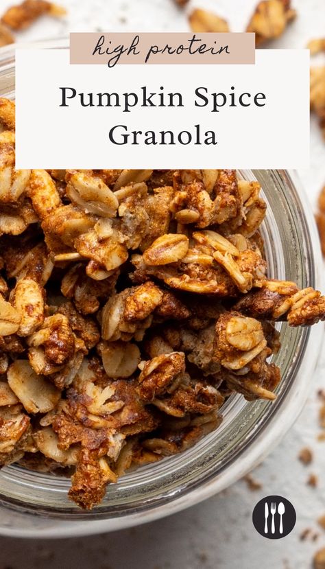 Macro Friendly Granola Recipe, Macro Friendly Granola, High Protein Pumpkin Recipes, Healthy Protein Granola, Low Calorie Granola Recipe, Low Calorie Granola, Macros Recipes, High Protein Granola, Sugar Free Pancake Syrup