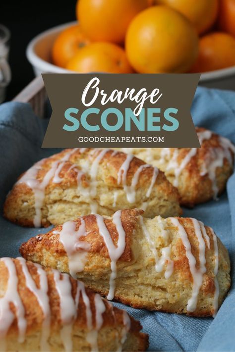 Bake someone happy with these easy sweet Orange Scones. Scented with vanilla and orange, these glazed orange scones are like a creamsicle in the very best way. They are perfect for breakfast, elevensies, snacks, or dessert! Yogurt Scones Recipe, Yogurt Scones, Orange Scones Recipe, Cranberry Orange Scones, Cheese Waffles, Orange Scones, Homemade Scones, Fall Autumn Decor, Oatmeal Cake