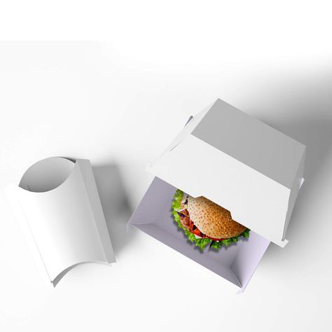 Free Burger Restaurant Mockup PSD Template Burger Moodboard, Restaurant Mockup, Product Mockup Design, Burger Packaging, Food Mockup, Book Restaurant, Burger Box, Free Packaging Mockup, Burger Restaurant