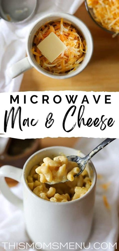 Delicious homemade mac and cheese in just a matter of minutes isn't as crazy as it sounds! This microwave mac and cheese is perfect for a quick lunch or snack and can be customized with your favorite cheeses and toppings. Mac And Cheese Mug, Mac And Cheese Microwave, Microwave Mac And Cheese, Microwave Mug, Classic Mac And Cheese, Easy Mac And Cheese, Homemade Mac And Cheese, Creamy Mac And Cheese, Mug Recipes