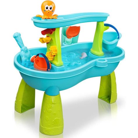 2 Tier Outdoor Sand and Water Table | Trade Me Marketplace Backyard For Toddlers, Toddler Water Table, Water Play For Kids, Sensory Tables, Outdoor Toys For Toddlers, Swimming Pool Pond, Mini Waterfall, Faux Olive Tree, Water Tables